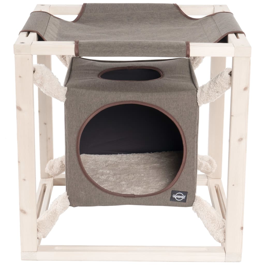 

Quapas! Kattenbed met hangmat Catcube L 62,5x62,5x62,5 cm olijfgroen