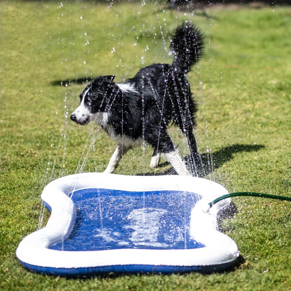 Quapas! Dog Sprinkle Mat - Watermat - 140x90 cm Blauw Wit