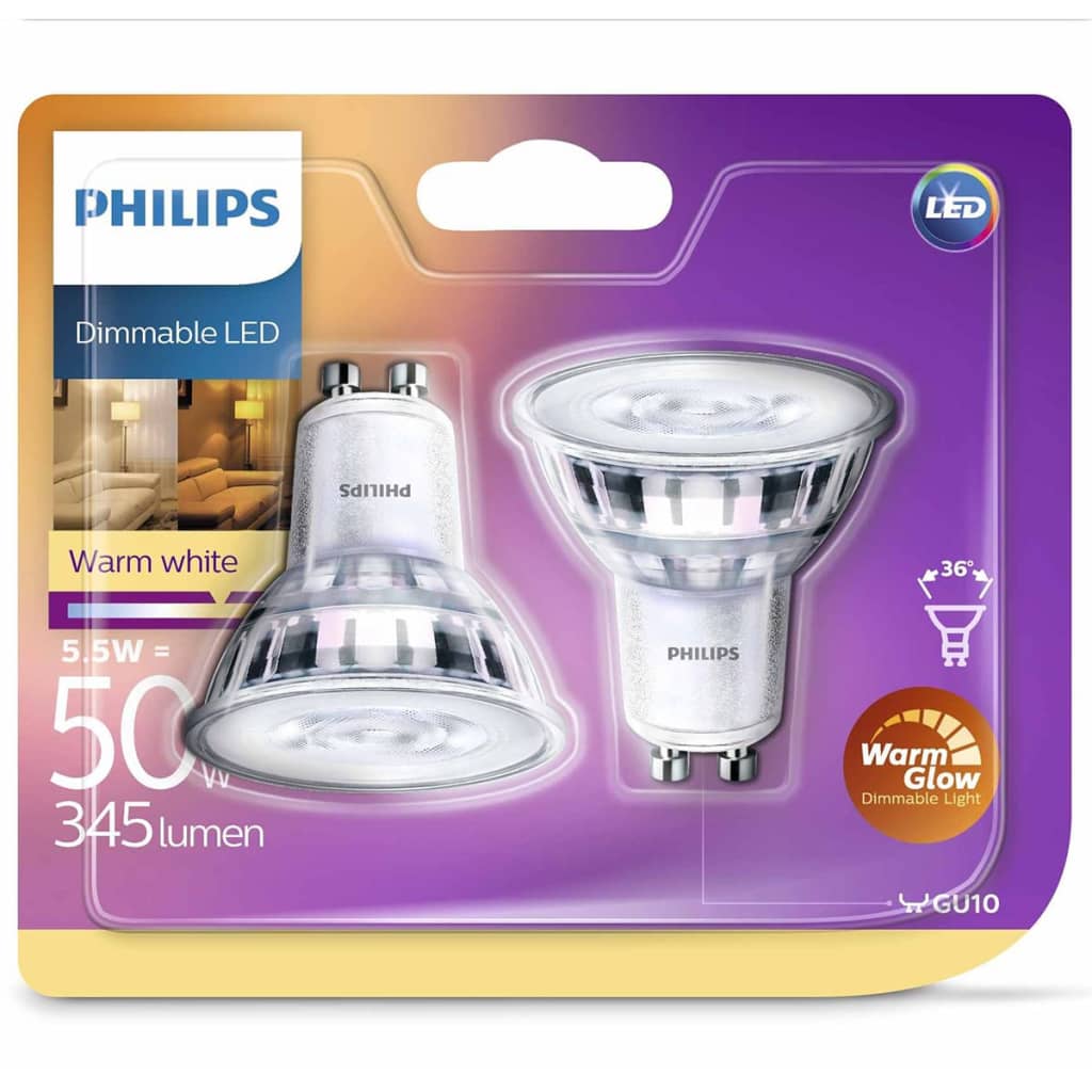 Philips LED lampen Classic 5, 5 W 345 2 st 929001364161 - Lampenwinkelonline.be