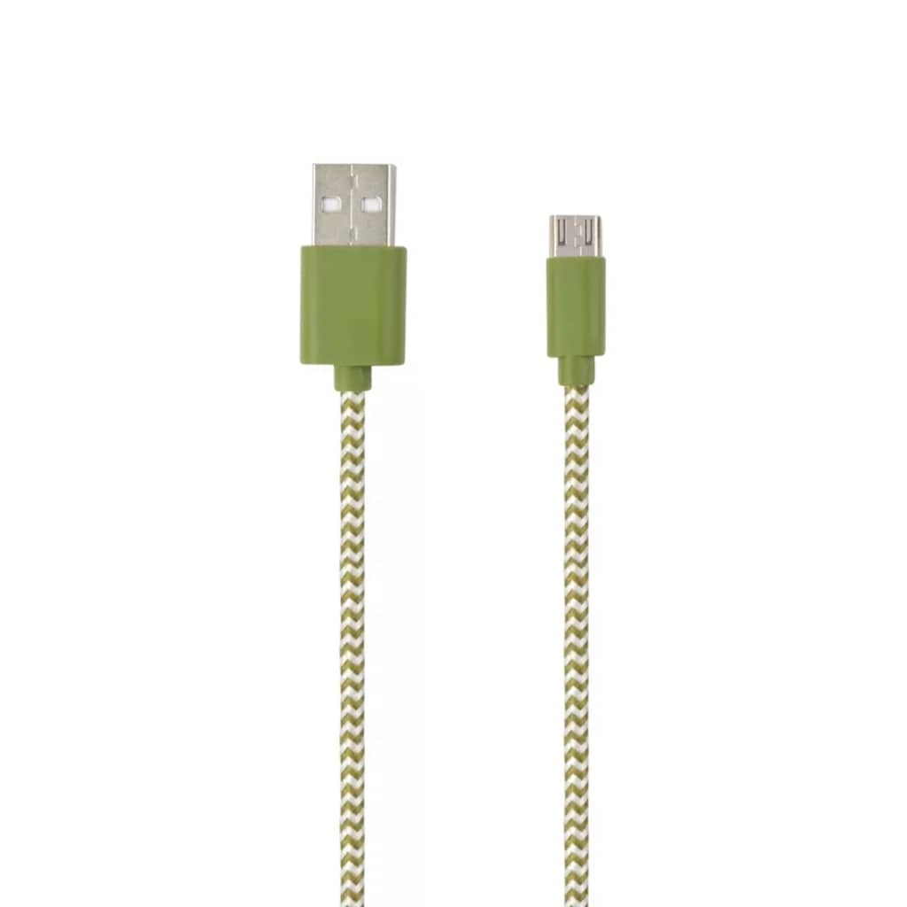 Afbeelding Dresz laadkabel USB/micro-USB 2.1A groen 1,5 meter door Vidaxl.nl