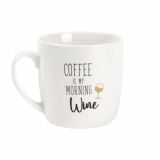 Dresz mok Coffee is my morning wine keramiek 350 ml wit