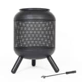 RedFire Foyer Tumba Rond Acier Noir