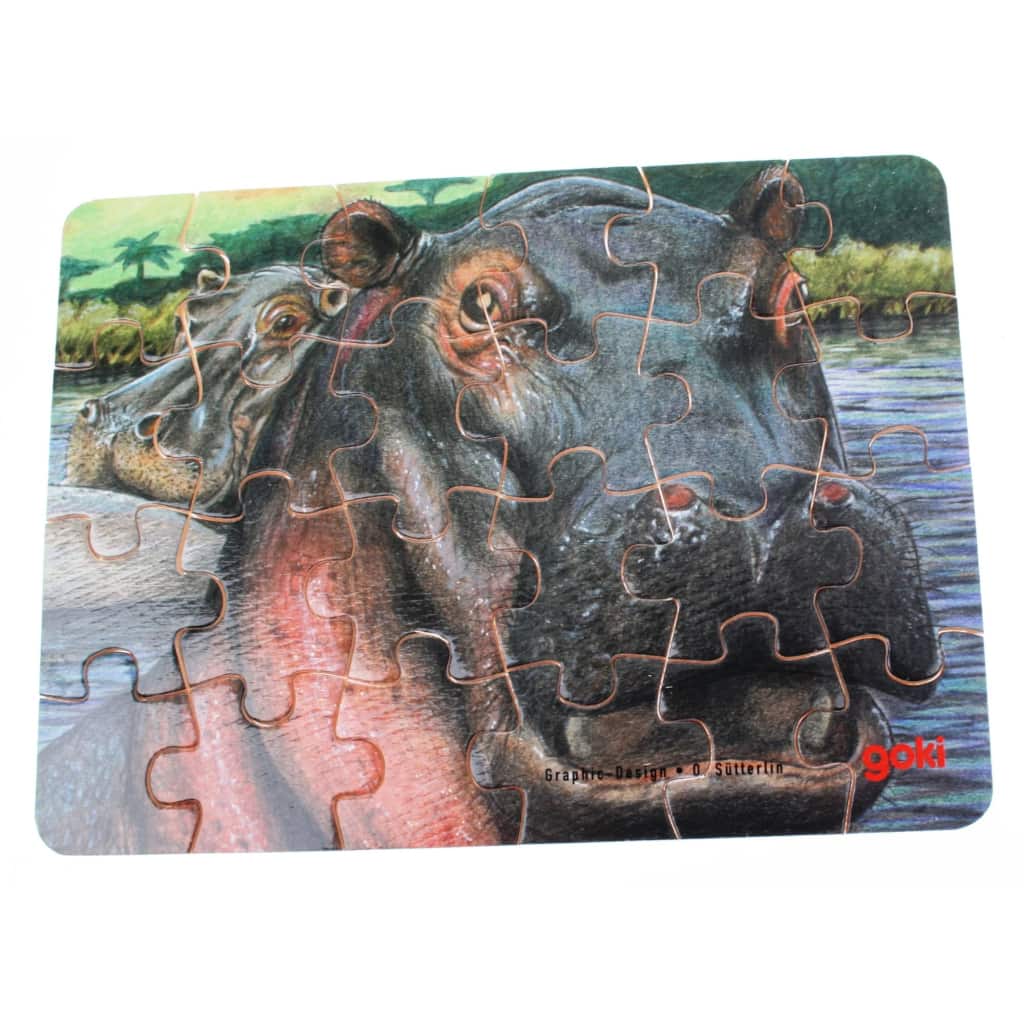 Goki Puzzel Wilde Dieren: Nijlpaard 24-Delig
