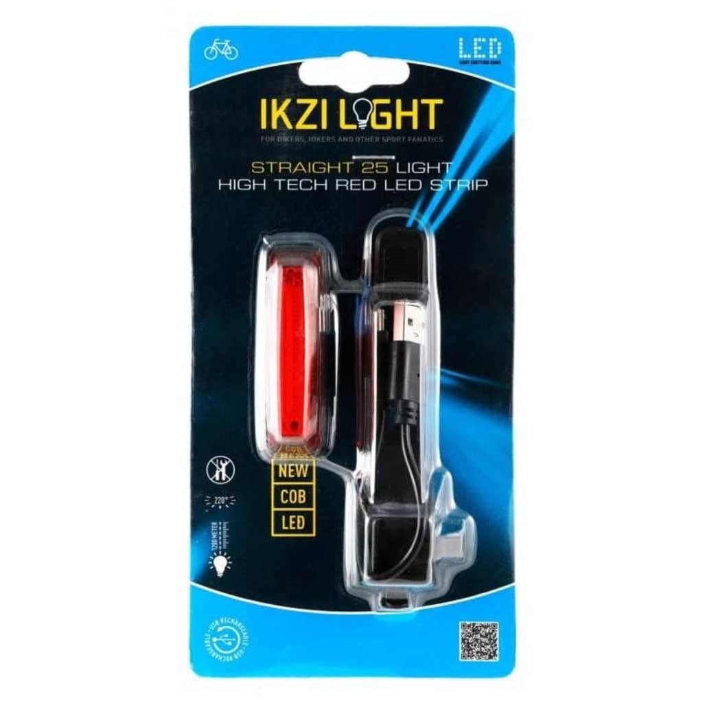 Ikzi Light achterlicht led USB zwart/rood