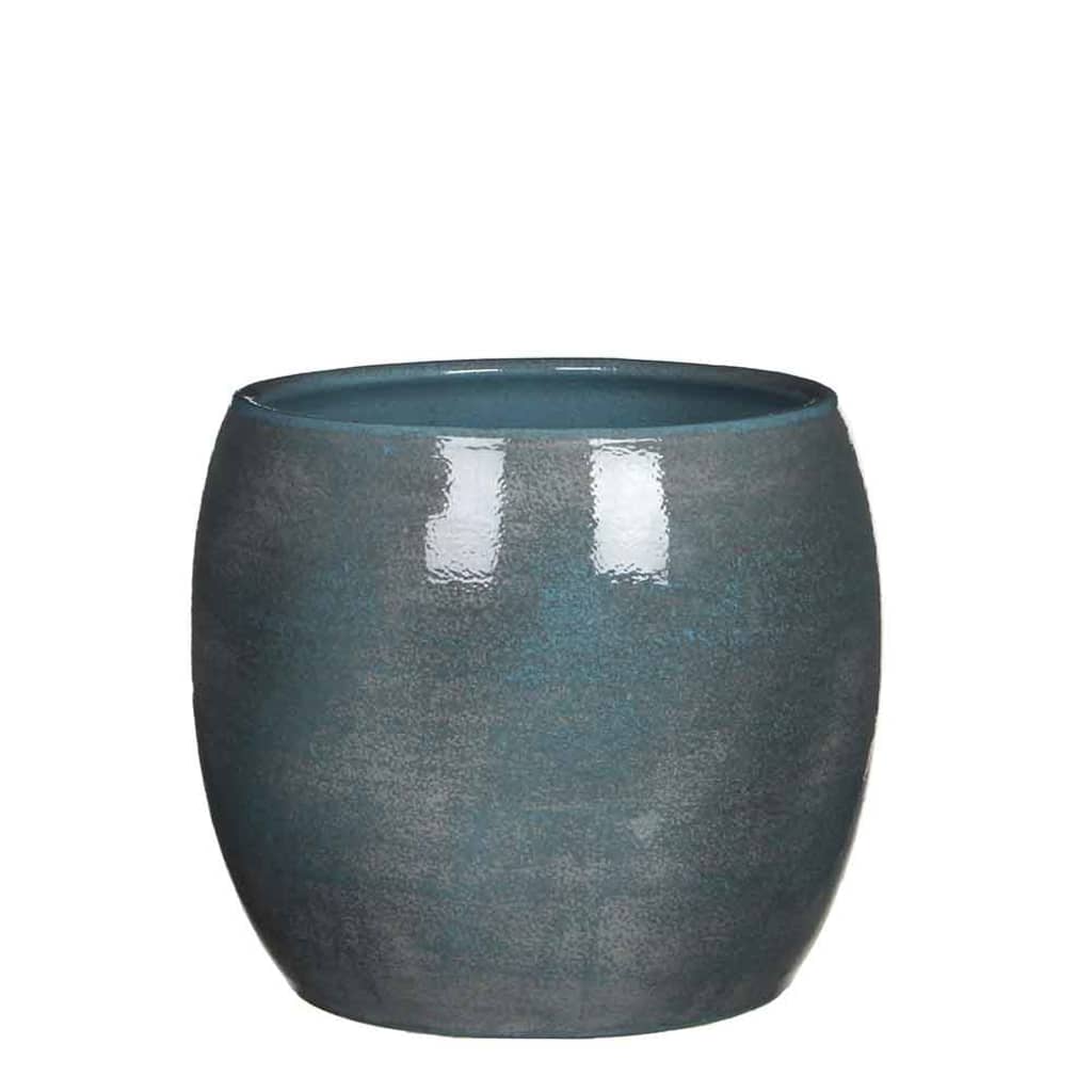 Mica Decorations lester pot rond blauw maat in cm: 22 x 24