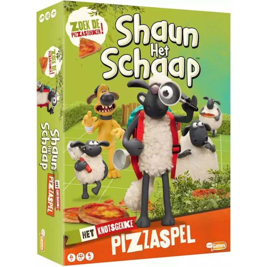 Just Games bordspel Shaun het Schaap: Het Knotsgekke Pizzaspel