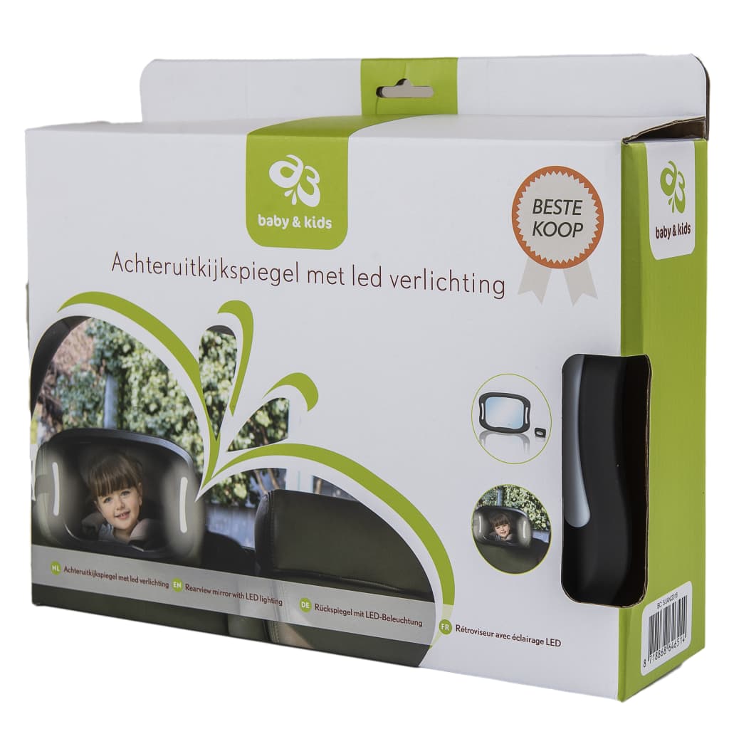 Specchio Da Auto Per Bambini Con LED 28,5x21,4x8cm Nero A3 Baby & Kids 17 width=274