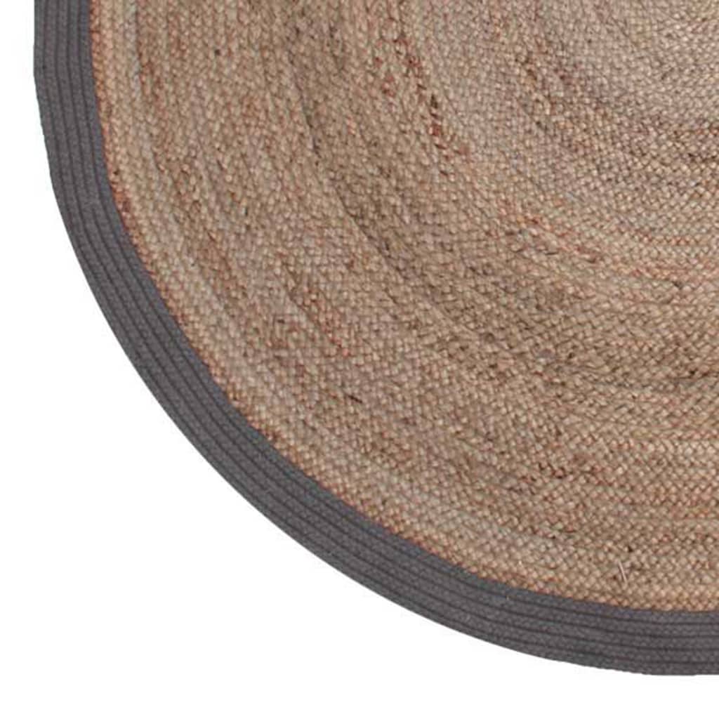 

LABEL51 Vloerkleed rond 150 cm jute grijs