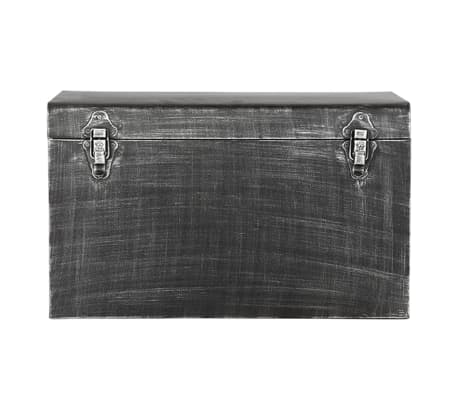 LABEL51 Caja de almacenaje Vintage negro envejecido L 50x30x30 cm