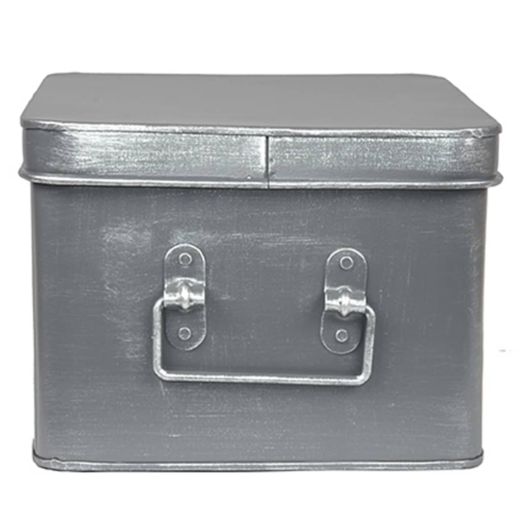 LABEL51 Úložný box Media 27 x 21 x 16 cm L šedý s patinou
