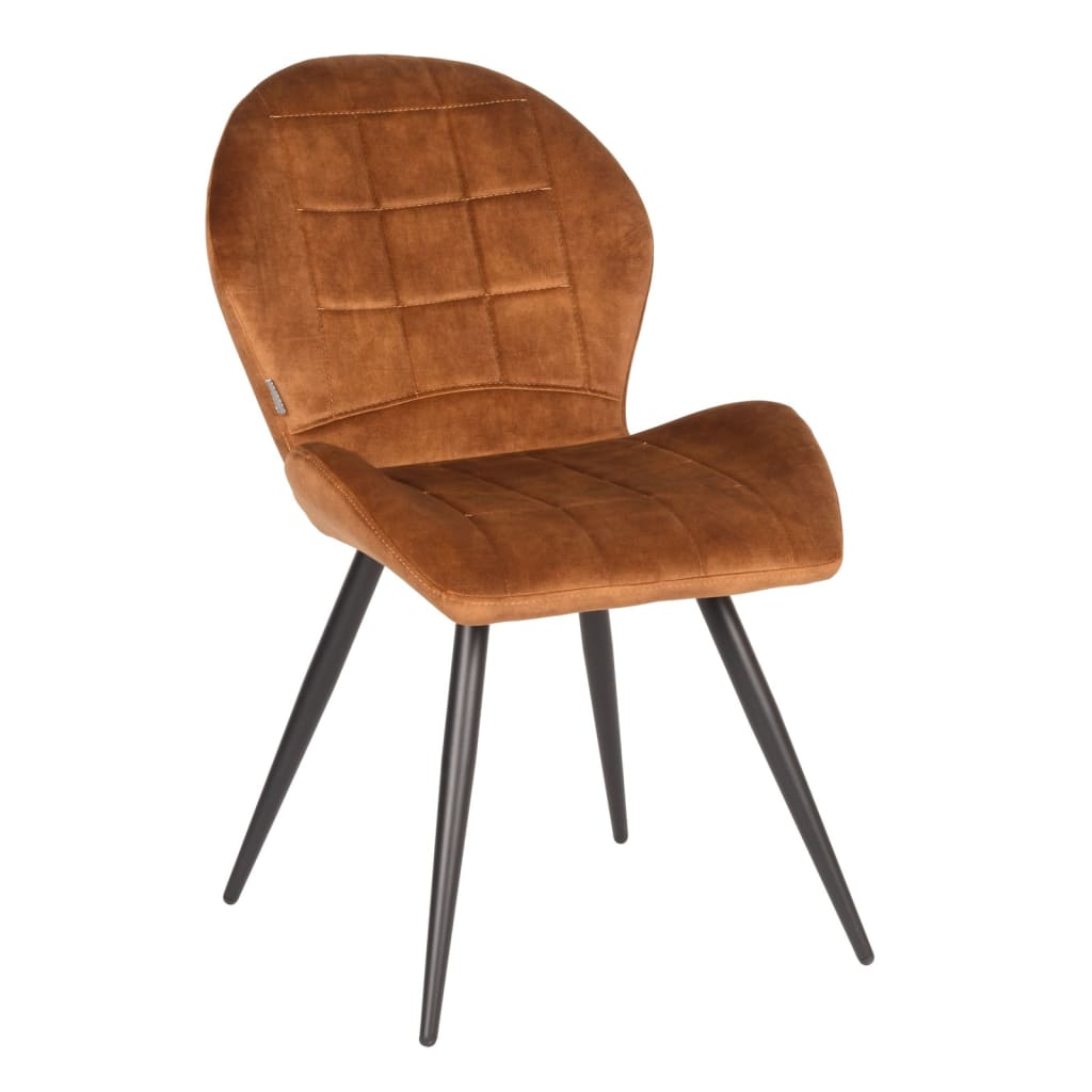 LABEL51 Krzesła stołowe Sil, 2 szt., 51x64x87 cm, kolor ochry, welur