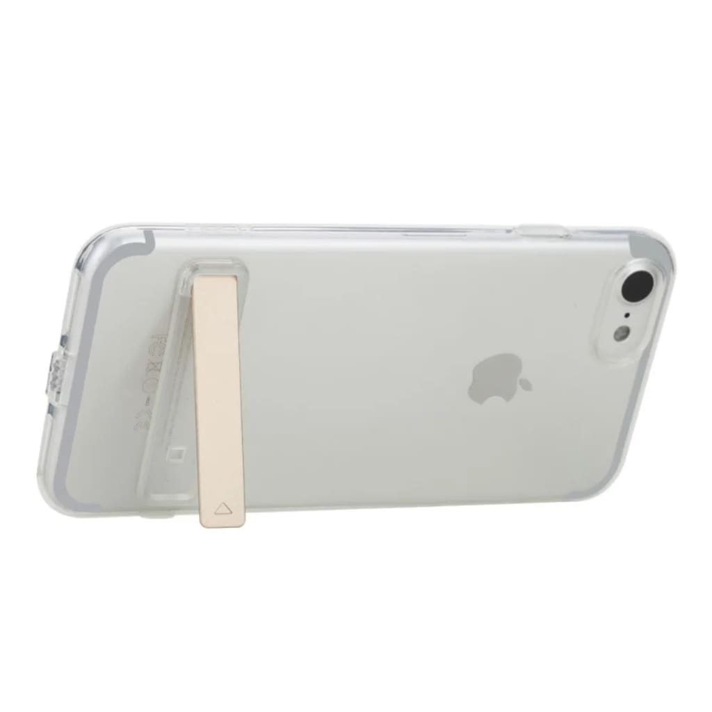 Rock - iPhone 8 Hoesje - Back Case Kickstand Transparant