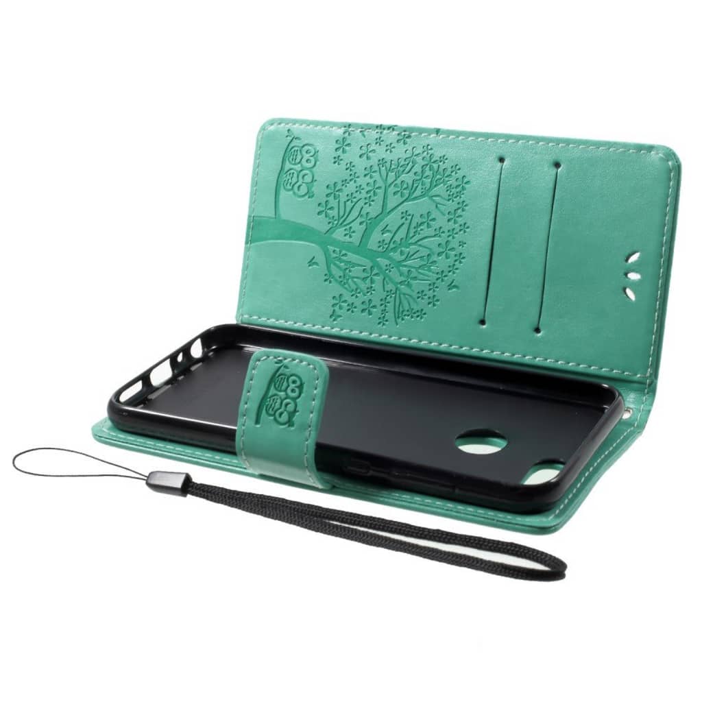 Shop4 Huawei P Smart Hoesje Wallet Case Boom Patroon Mint Groen huismerk kopen in de aanbieding