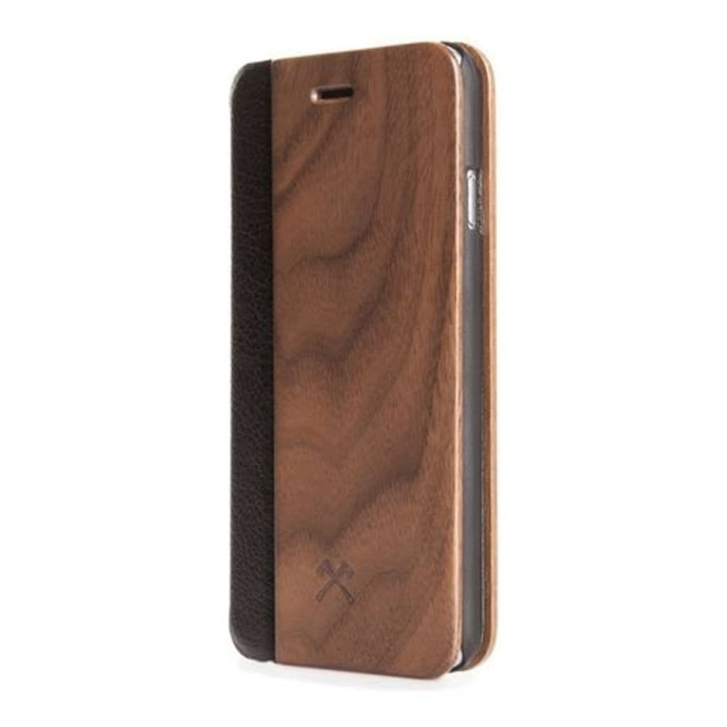 Woodcessories - iPhone 8 Hoesje - EcoBook cover Walnoot Zwart