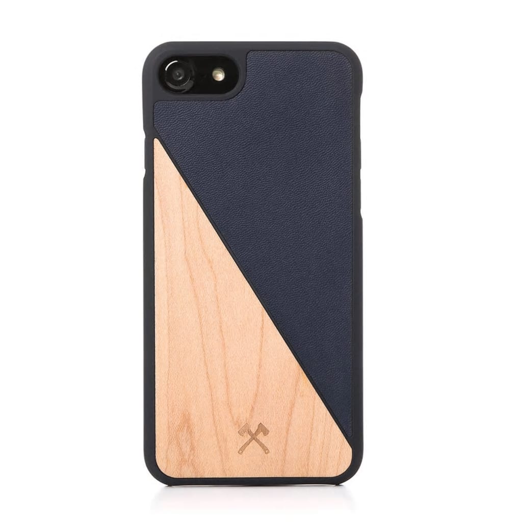 Woodcessories - iPhone SE (2020) Hoesje - EcoSplit Leather Esdoorn en