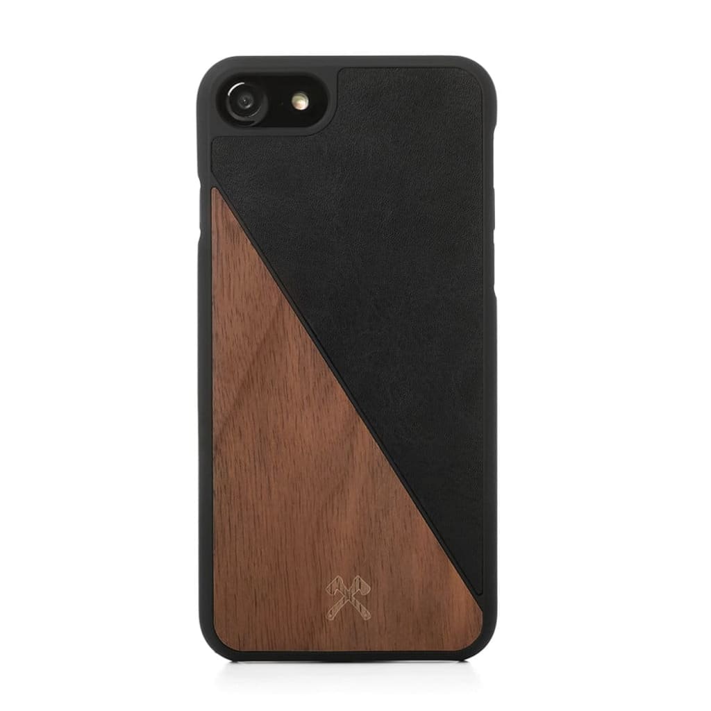 Woodcessories - iPhone SE (2020) Hoesje - EcoSplit Leather Walnoot en