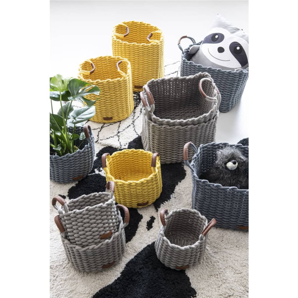 Kids Depot 2-tlg. Korb-Set Korbo L Baumwolle Grau