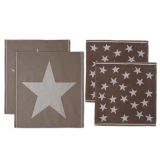 DDDDD Keukendoeken En Theedoeken Set Star Taupe (2+2 stuks)