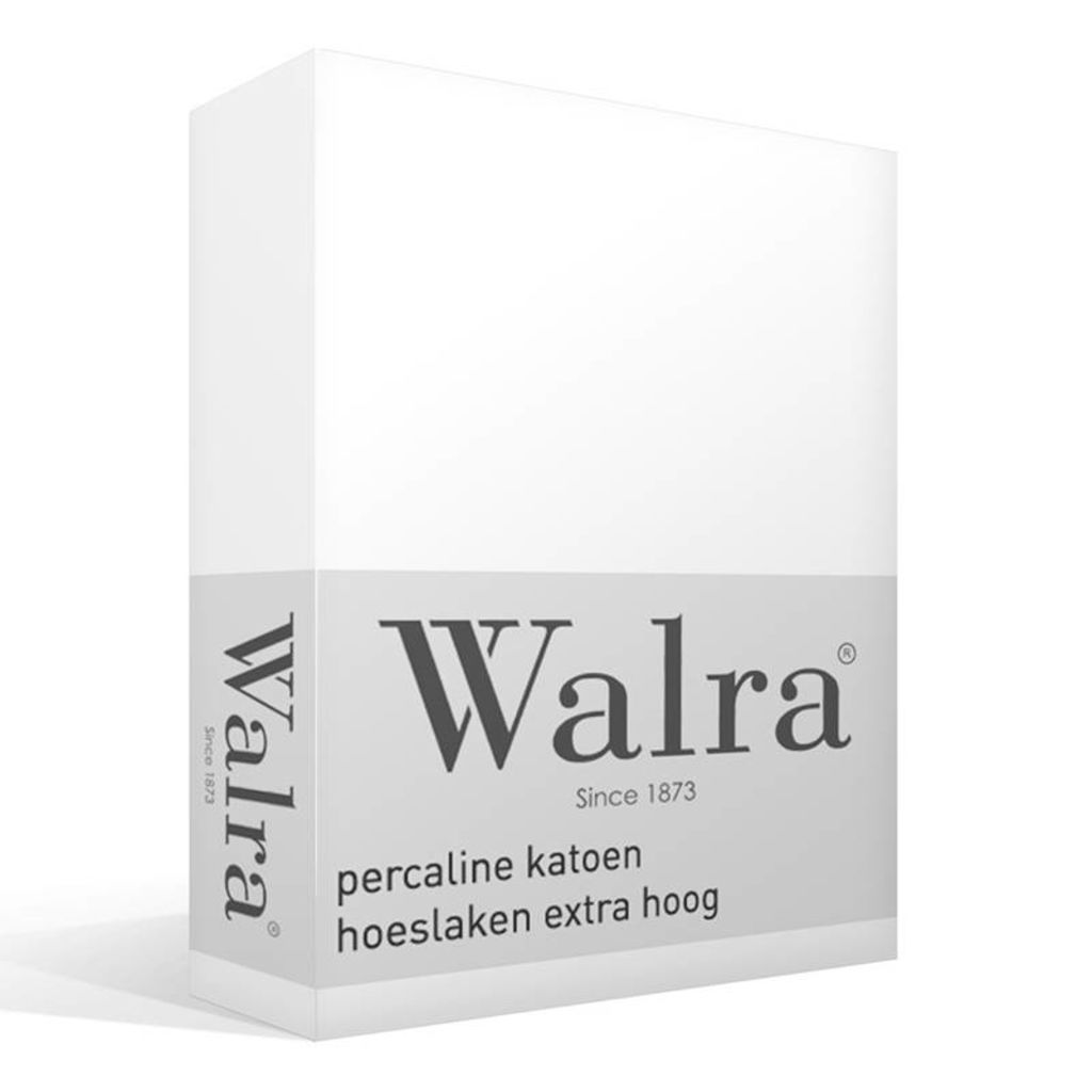 Walra percaline katoen hoeslaken extra hoog - 1-persoons (90x220 cm)