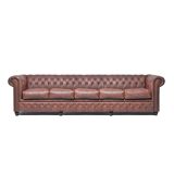 Original Chesterfield Vintage Braun 5-sitzer