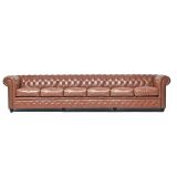 Original Chesterfield Vintage Mokka 6-sitzer