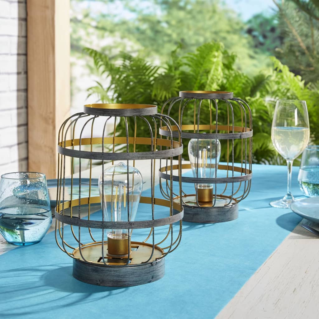 Luxform Garten-Tischlampe Solar LED Cambridge Grau und Golden