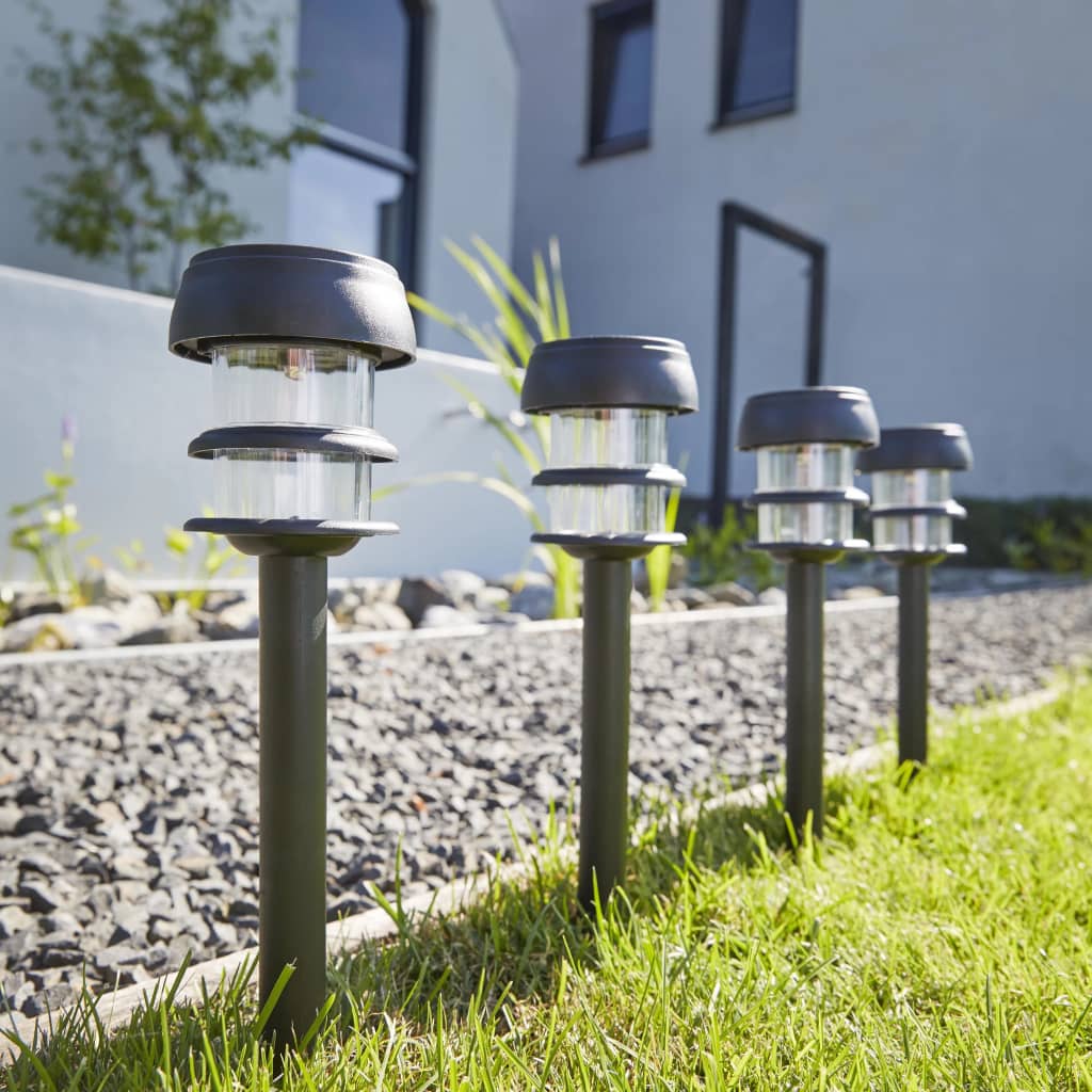 Luxform LED-tuinlampen met grondpin solar Lagos zwart 6 st 30669