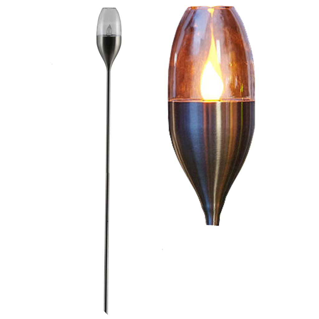 VidaXL - Luxform Tuinpaal met LED-lamp solar zilver 41165