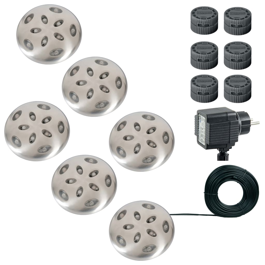 VidaXL - Luxform LED-grondspots Thalos 12 V zilver 6 st 87665 VidaXL - Luxform LED-grondspots Thalos 12 V zilver 6 st 87665