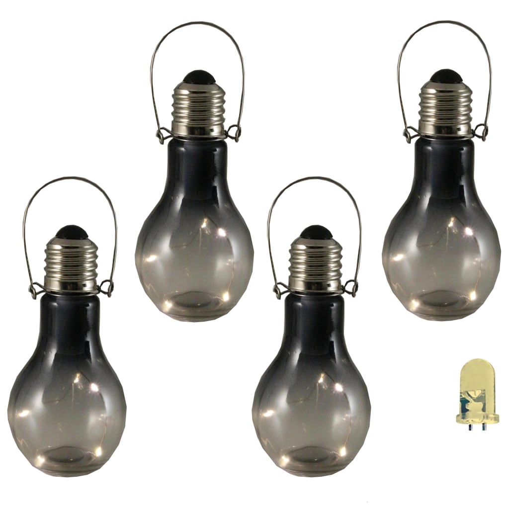 Luxform Tuindecoratie LED-lamp rookglas 4 st 95433