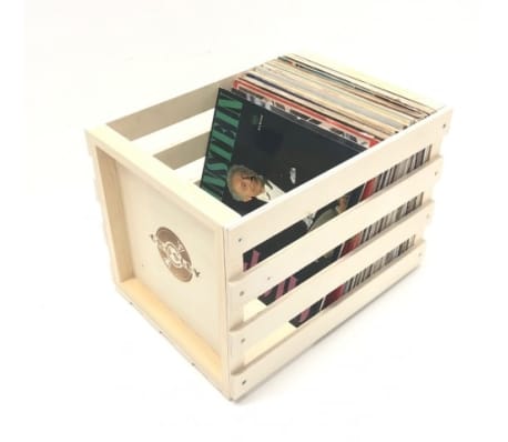 Lp Vinyl Records Crate Wooden Decorative Storage Box Blank Wood