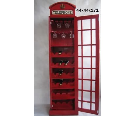 Wine Rack Wine Cabinet Retro Vintage English Telephone Booth