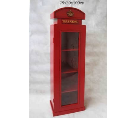 Display Cabinet Wall Display English Telephone Box London 100 Cm