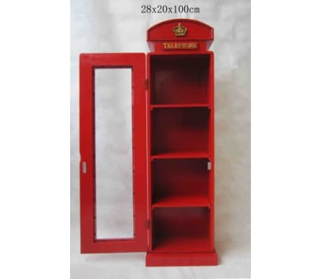 Display Cabinet Wall Display English Telephone Box London 100 Cm