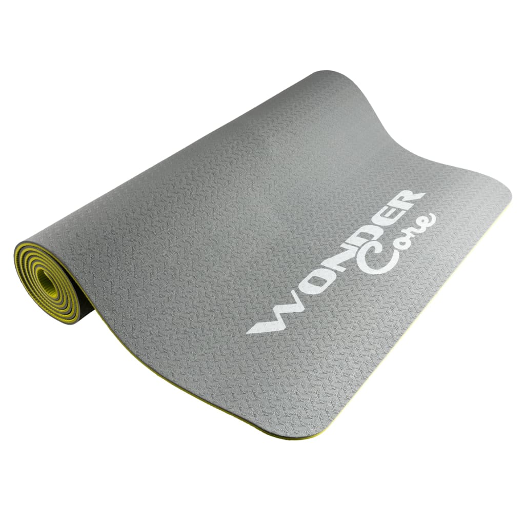 Afbeelding Wonder Core Yogamat TPE 173x61x0,6 cm grijs en groen door Vidaxl.nl