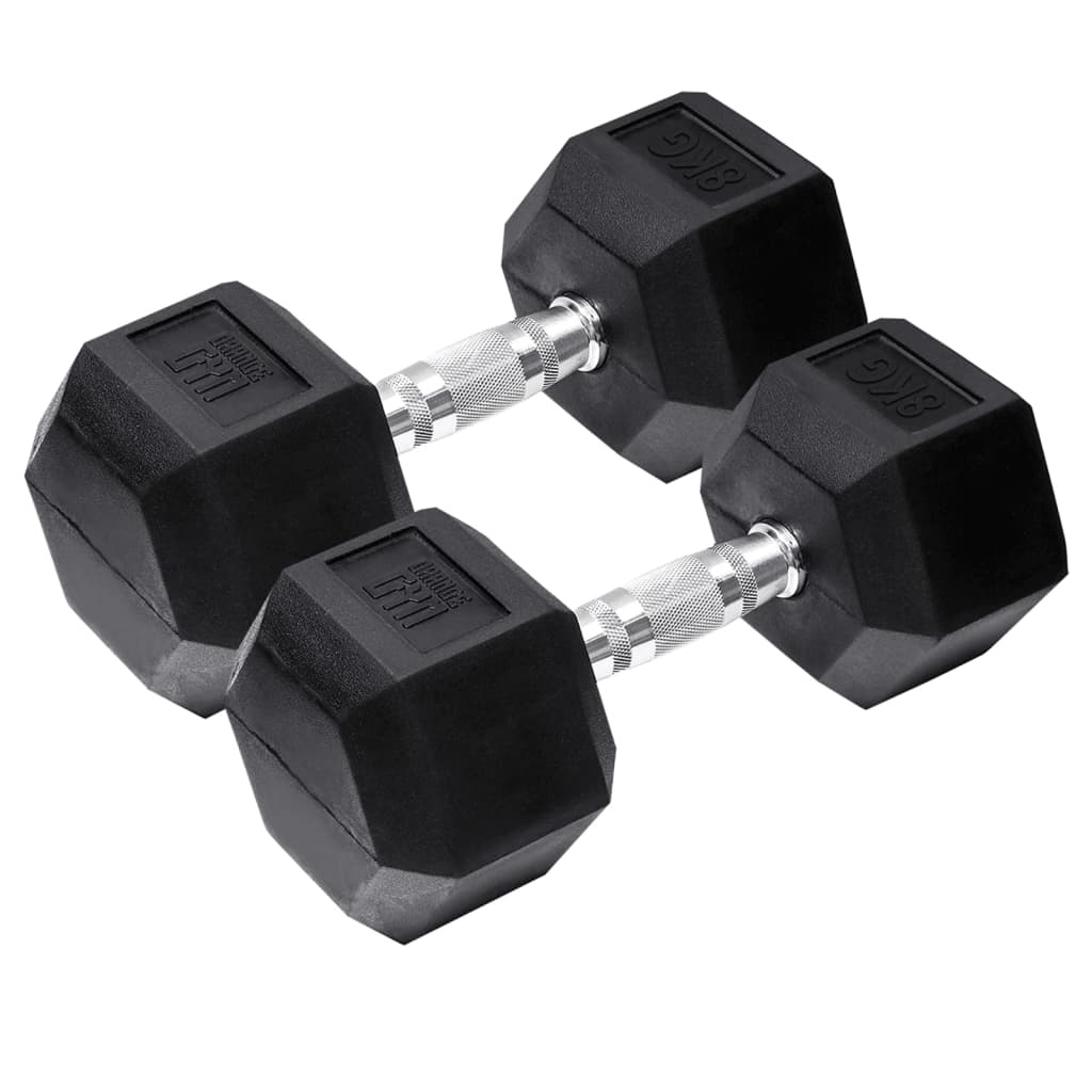 Orange Gym Haltères hexagonales 2x8 kg Noir