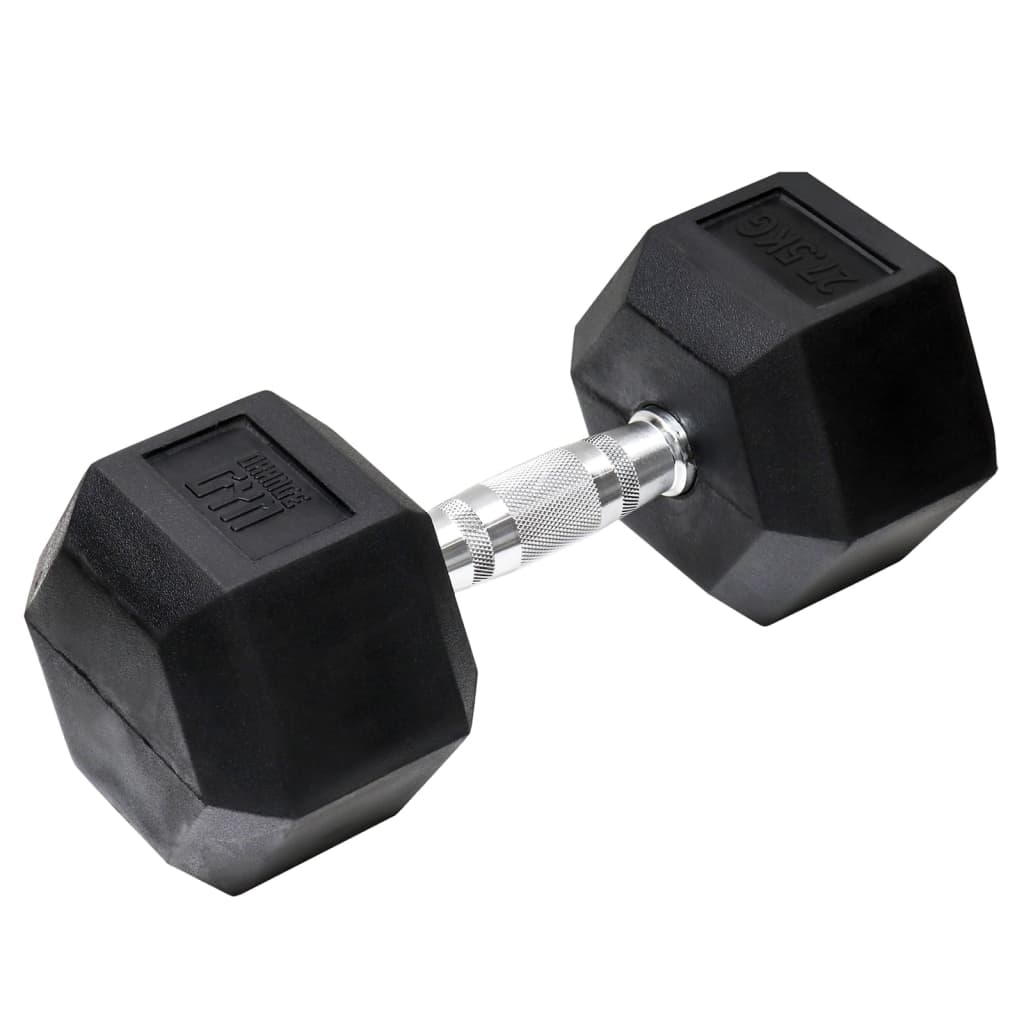 Orange Gym Mancuerna hexagonal 27,5 kg negro