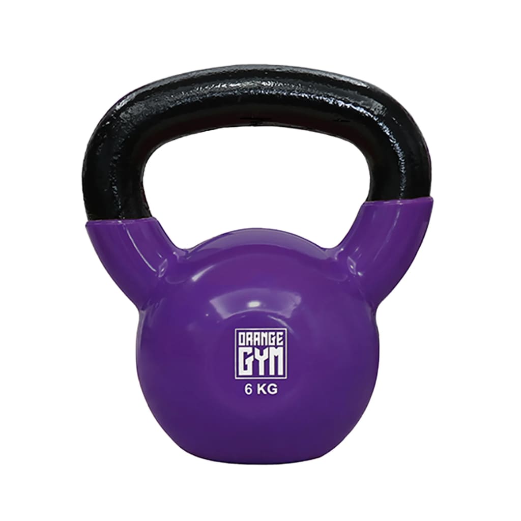Orange Gym Kettlebell de vinilo 6 kg morado