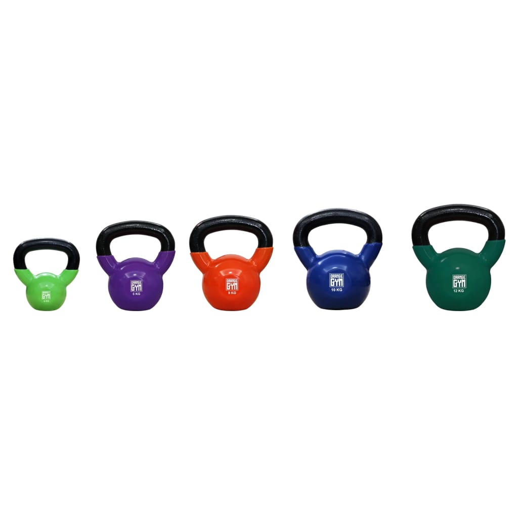 Orange Gym vinylbelagt kettlebell 6 kg lilla