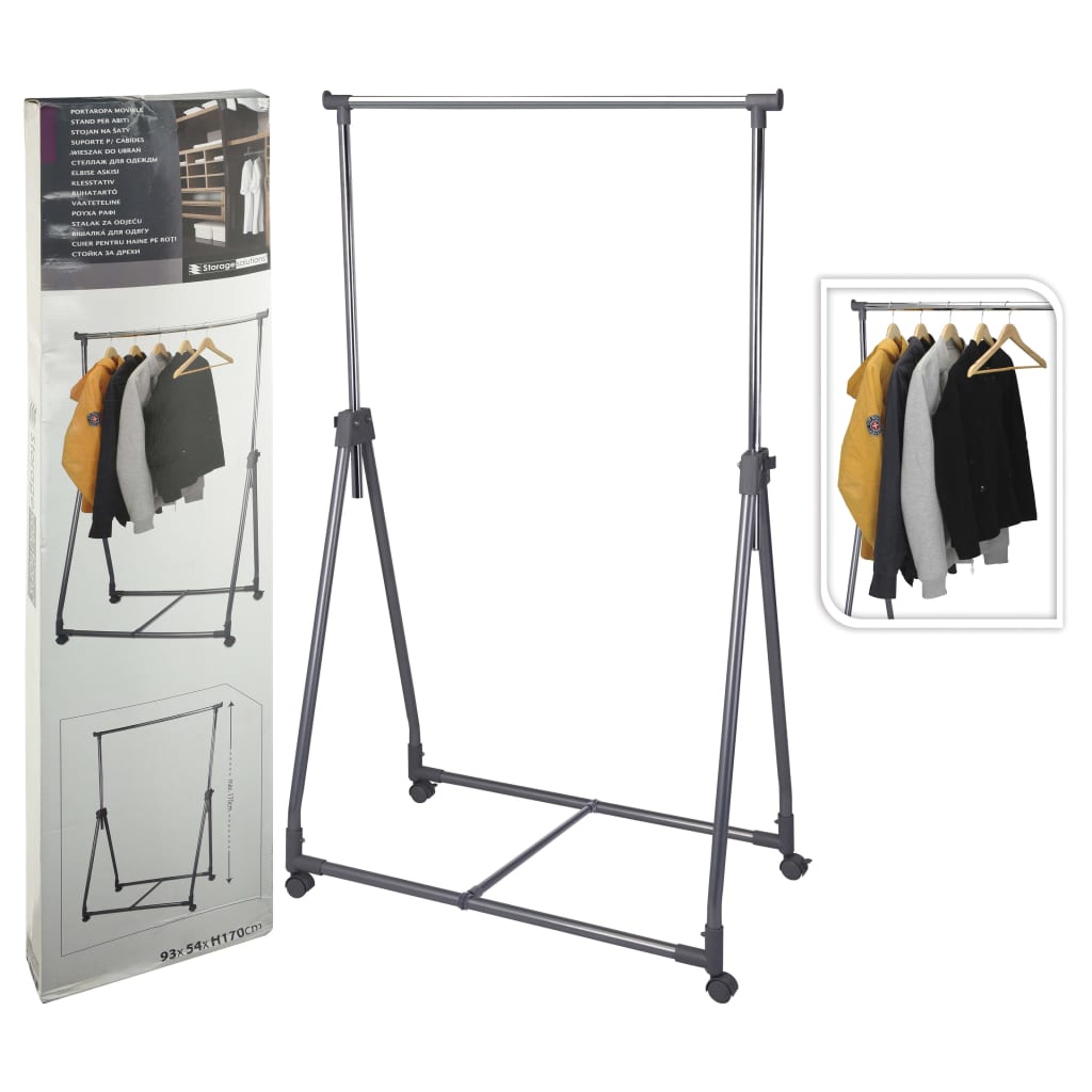 

Storage solutions Kledingrek 4 wielen metaal