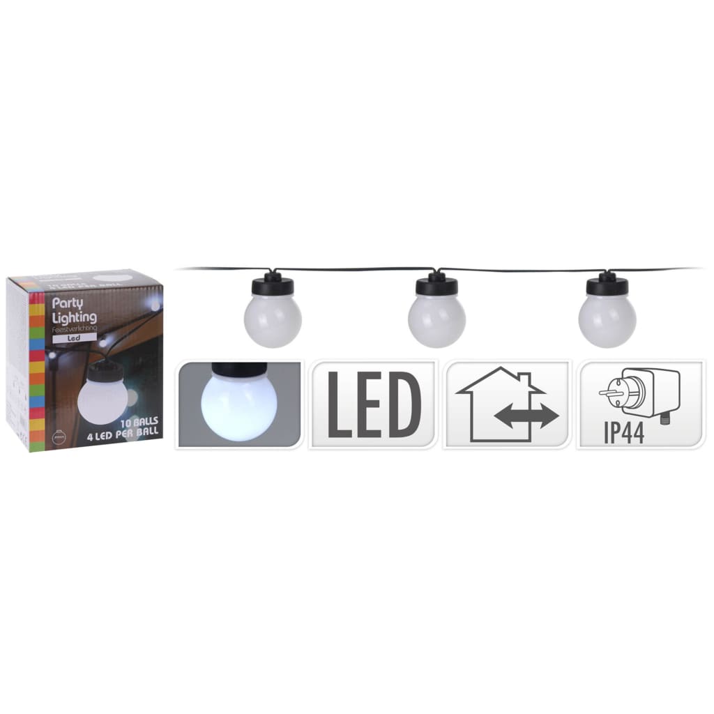 ProGarden Juego de luces LED para fiestas con 10 lámparas