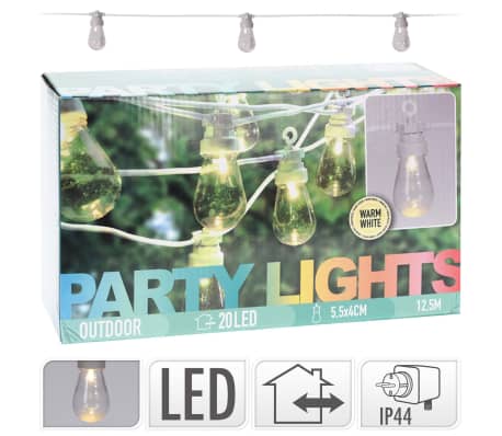 ProGarden Ogrodowe oświetlenie imprezowe, sznur 20 lampek LED, 4,5 V