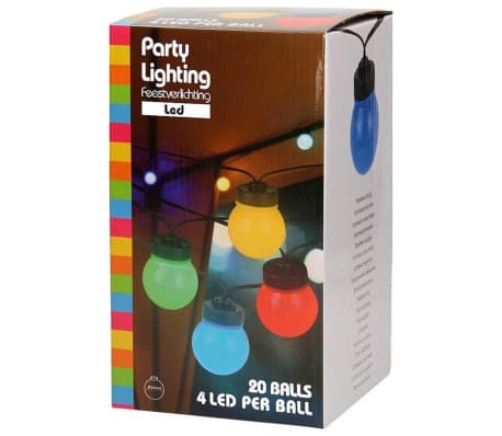 ProGarden LED-Party-Lichterkette 20 Lampen Mehrfarbig 12V