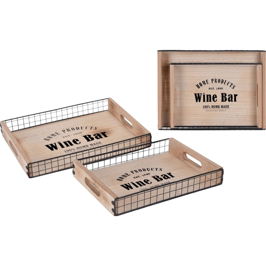 Afbeelding Home & Styling Dienbladen ""Wine Bar"" - 2 stuks door Vidaxl.nl