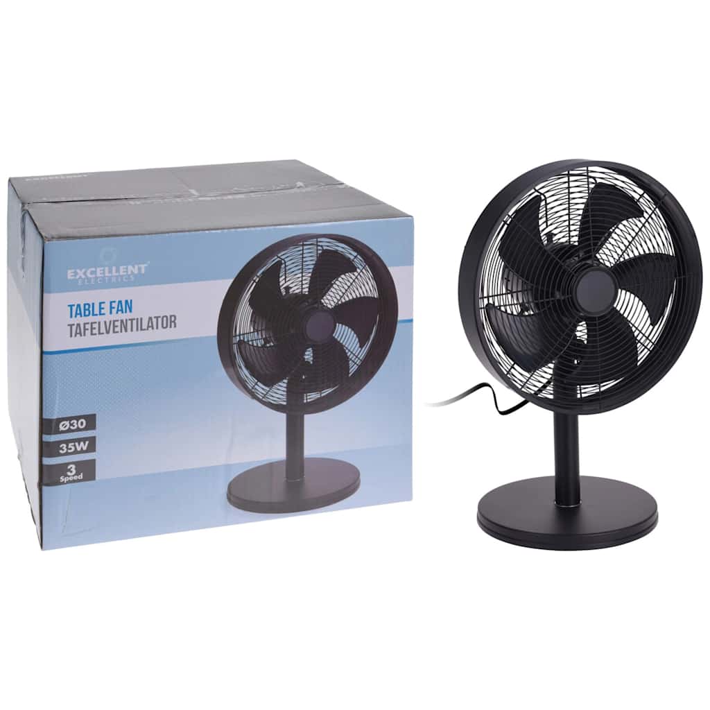 Excellent Electrics Stolní ventilátor 35 W černý - obrázek 2