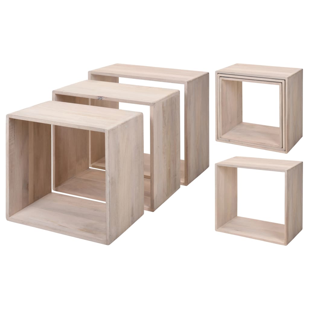 

Home&Styling Bijzettafels 3 st mangohout whitewash