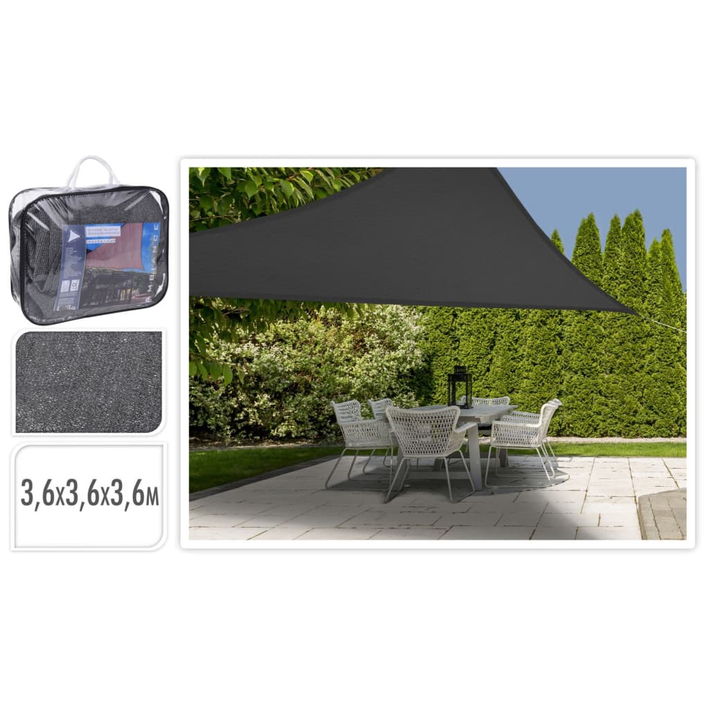 

ProGarden Schaduwdoek driehoekig 3,6x3,6x3,6 m donkergrijs