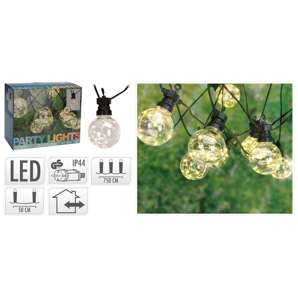 ProGarden Ensemble d'éclairage à LED de fête de jardin 50 micro LED