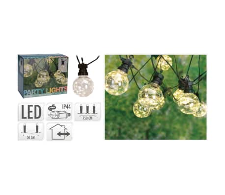 ProGarden LED Garten-Party-Lichterkette 50 Lampen