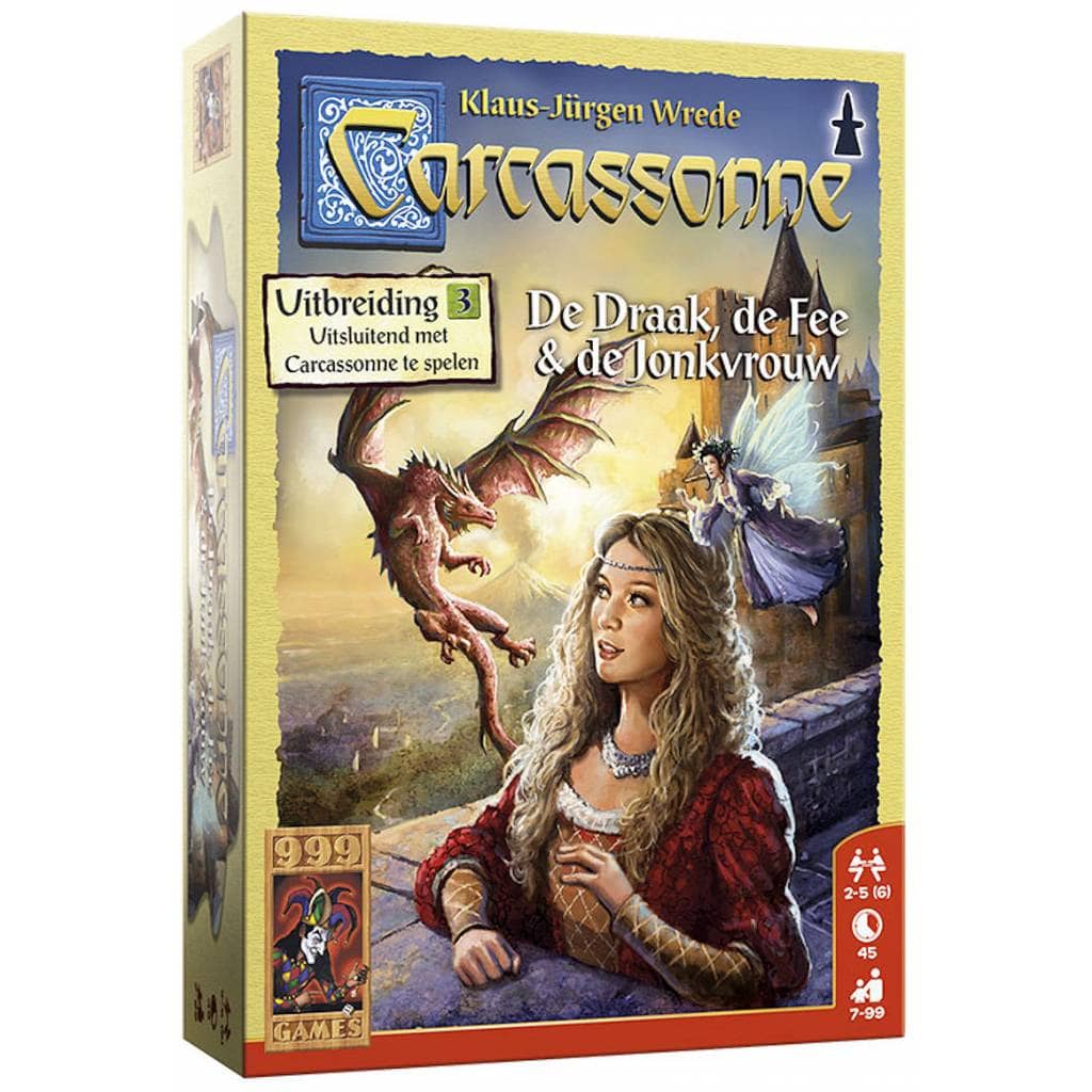 999 Games spel Carcassonne: De Draak, de Fee en de Jonkvrouw
